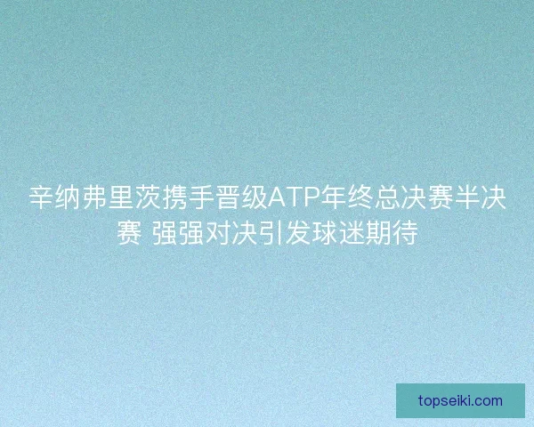 辛纳弗里茨携手晋级ATP年终总决赛半决赛 强强对决引发球迷期待